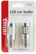 AMIO LED CANBUS 12V/24V 21W BA15s clear, 2 pcs - LED Car Bulb