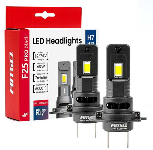AMIO LED bulb H7 12/24V 3823 lm, 2 pcs - LED Car Bulb - Main image