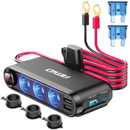 Amio Wiring distribution box 3× USB with voltmeter 12/24V - Car Adapter