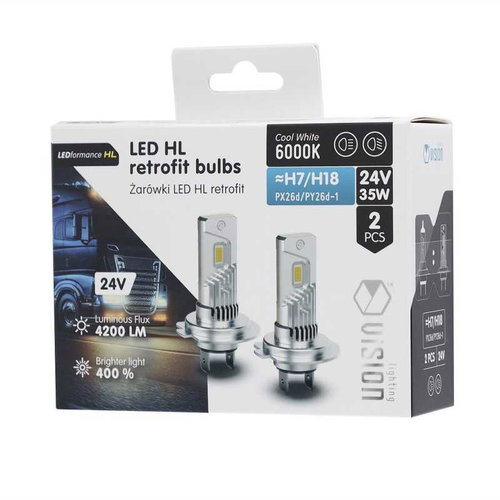 Carmotion LED bulb H7/H18 24V 35W 4200lm VISION, 2 pcs - LED Car Bulb - Main image