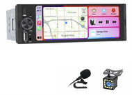 Junsun 1DIN Car Radio 6.86" with CarPlay, Android Auto, Bluetooth, Parking Camera, USB C - Car Radio