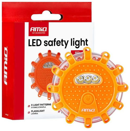 Amio Svítilna výstražná led nabíjecí, červená - Beacon - Main image