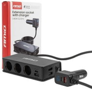 Amio Prodlužovací zásuvka s nabíječkou 3 × USB 148 W - Car Adapter
