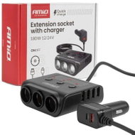 Amio Prodlužovací zásuvka s nabíječkou 4 × USB 180 W - Car Adapter