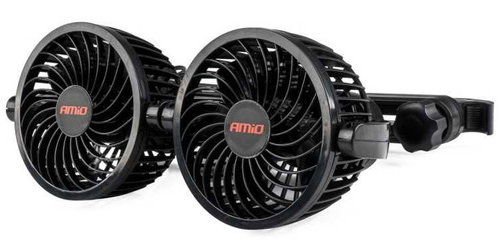 Amio Car Fan for Headrest 12V, Double - Car Ventilator - Main image