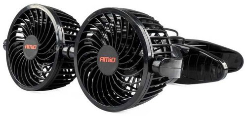 Amio 12V Double Car Fan with Clip - Car Ventilator - Main image
