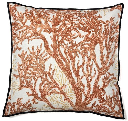 CASAMANCE AIGUE MARINE 45 x 45 cm, orange brule - Pillow - Main image