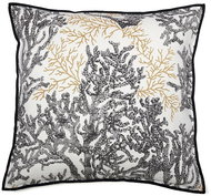 CASAMANCE AIGUE MARINE 45 x 45 cm, carbone / jaune or - Pillow