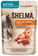 Shelma Cat Kitten krůta a brusinka v omáčce, kapsa 85 g - Cat Food Pouch