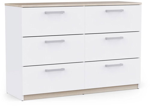 CBA MEUBLES Tody 3S+3S, bílá/dub kronberg - Chest of Drawers - Main image