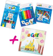 School Set #COOL BY VICTORIA Crayons, wax pencils, markers + GIFT Coloring book - Školní set