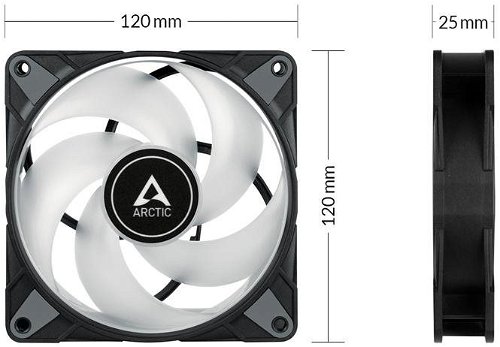 Arctic P12 PWM PST A-RGB 120 mm Fan Black