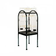 Duvo+ Junior 55×55×130cm aviary for birds-black / silver - Aviary