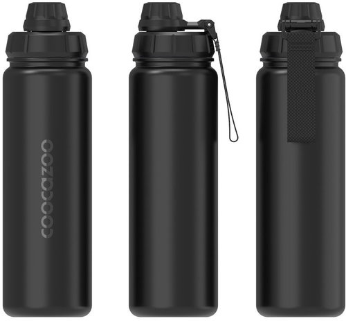 COOCAZOO Isolierflasche aus Edelstahl, 0,7 l, Schwarz - Trinkflasche - Hauptbild