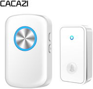 CACAZI FA28 Bezdrátový bezbateriový zvonek – 1× přijímač + 1× tlačítko - bílý - Zvonek