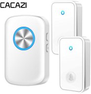 CACAZI FA28 Bezdrátový bezbateriový zvonek – 1× přijímač + 2× tlačítko - bílý - Zvonek