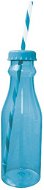 ZAK Soda Flasche mit Strohhalm 700 ml, aqua blau-weiß - Trinkflasche