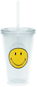 ZAK Doppelwandiges ICE Plastikglas SMILEY 490 ml durchsichtig - Trinkflasche