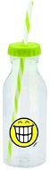 ZAK Soda fľaša so slamkou SMILEY 550 ml zelená - Fľaša na vodu