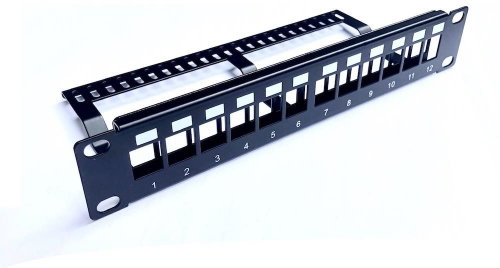 CTnet 10" Patch panel 12port modular with tie bar - Patch Panel - Main image