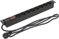 CTnet 19" Panel 8 × 230V 16A with switch 1U - Surge Protection Socket Strip
