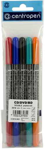 CENTROPEN Doppelmarker CD, DVD, BD 3616 5 Stück - Marker-Set - Hauptbild