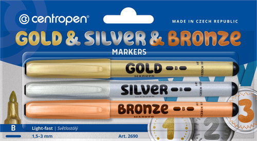 CENTROPEN 2690 arany, ezüst és bronz - Filctoll készlet - Fő fotó