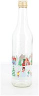 Cerve fľaša s viečkom 0,5 l dekor SNOW VILLAGE - Fľaša na vodu