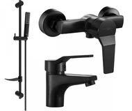 MEXEN Caro DF72 Shower and basin mixer set, black (746604DF72-70) - Shower Set