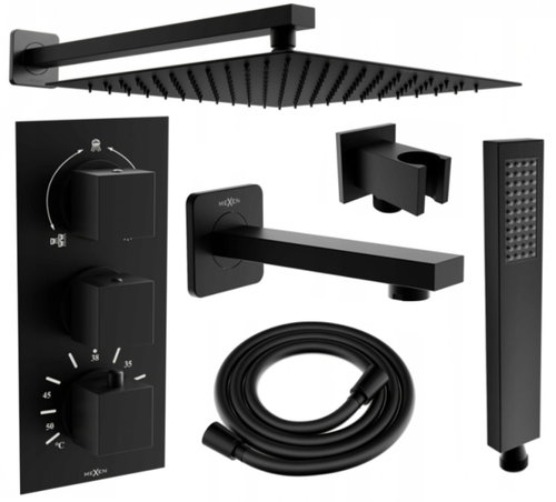 MEXEN Cube DR02 Soaking tub set with spout and slim shower 25 cm (77503DR0225-70) - Shower Set - Main image