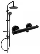 MEXEN Carl Shower column including Slim thermostatic shower mixer, black (77105240-70) - Shower Set