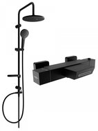 MEXEN Erik Shower column including thermostatic bath mixer Cube, black (77360205-70) - Shower Set