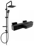 MEXEN Sven Shower column including thermostatic bath mixer Cube, black (77360262-70) - Shower Set