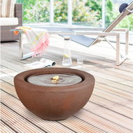 HEISSNER Fountain Half BALL LED, rusty - Garden Fountain