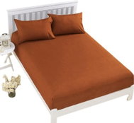 Kaptan Jersey Top Sheet 140x200 cm dark brown - Bedsheet