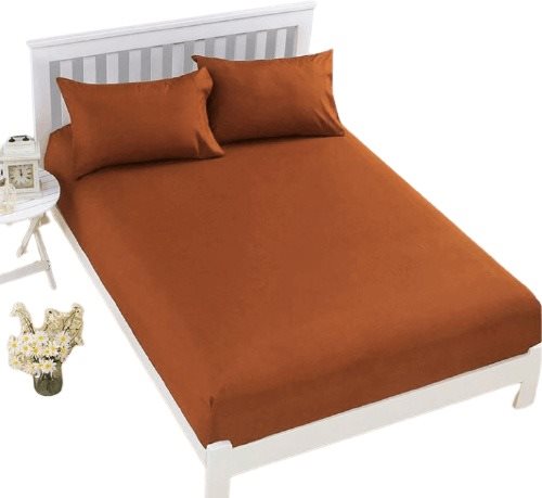 Kaptan Jersey Top Sheet 140x200 cm dark brown - Bedsheet - Main image