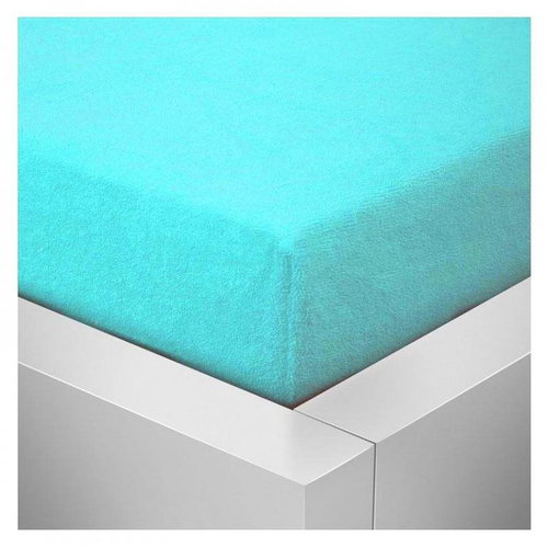 Kaptan sheet terry top 140x200 cm turquoise - Bedsheet - Main image