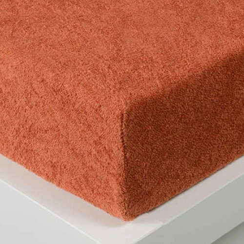 Kaptan Sheet Terry Top 140x200 cm dark brick - Bedsheet - Main image