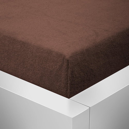 Kaptan Sheet Terry Top 180x200cm dark brown - Bedsheet - Main image