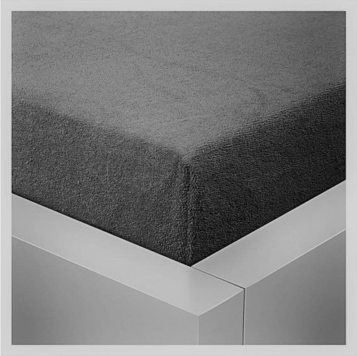 Kaptan Sheet Terry Top 180x200cm dark grey - Bedsheet - Main image
