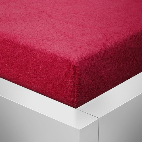 Kaptan sheet terry top 180x200cm burgundy - Bedsheet - Main image