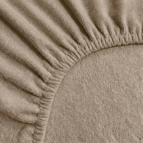 Kaptan Sheet terry Lux, 90 × 200 cm, beige - Bedsheet - Main image