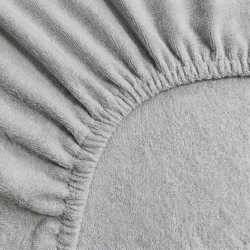 Kaptan Sheet terry Lux, 90 × 200 cm, light grey - Bedsheet - Main image