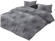 Kaptan Cotton bed linen Snowflakes 140 × 200, 70 × 90 cm, grey - Bed Linen