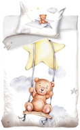 Kaptan Crib Bed Linen Teddy Bear Swing on the Star - Bed Linen