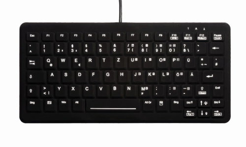 CHERRY HYGIENE BACKLIT MINI NOTEBOOK STYLE KEYBOARD SEALED USB BLACK - Keyboard - Main image