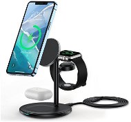 ChoeTech 3 in 1 Holder MagSafe Wireless Charger for iPhone 12/13/14, Apple Watch and AirPods, black - Nabíjecí stojánek