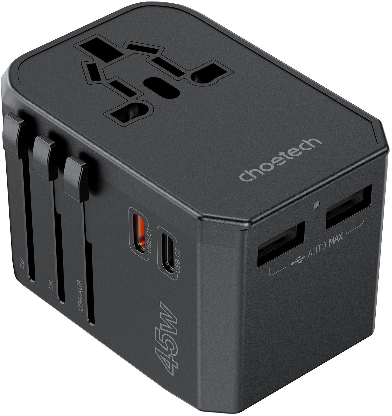 ChoeTech PD45W 2C+2A Travel Wall Charger - US / EU / UK / AU