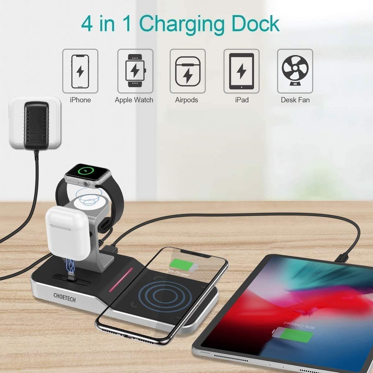 Choetech 4 in 1 wireless online charger