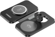 ChoeTech 3-in-1 MagSafe Wireless Charger Black - MagSafe vezeték nélküli töltő